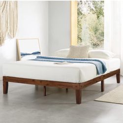 New Full Size Wood Platform Bed Frame