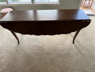 Walnut Wood Drop-Leaf Dining Table