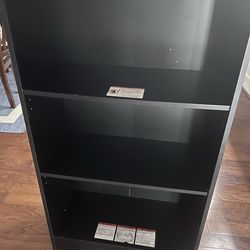 Black bookshelf  with three shelves