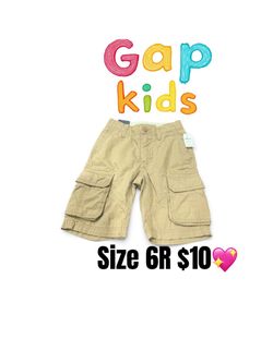 Gap Kids Khaki Cargo Shorts Size 6R 💖💖💖firm price no offers