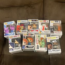 9 Funko Pops Bundle - All from, Fortnite, Avengers Endgame, Spiderman Far From Home, It (1990),  Star Wars, The Office, Boruto, & Childs Play 2
