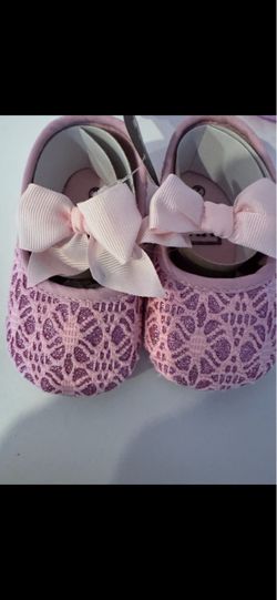 Two Pairs Baby Girl Pink Bow Shoes