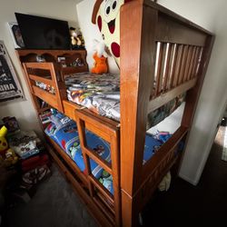 Twin-Over-Twin Bunk Bed With Large Storage Drawer