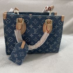 LV Blue Denim OnTheGo PM Monogram 