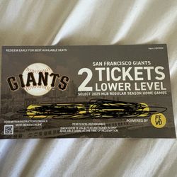 SF Giants Tickets 2 Lower Level 