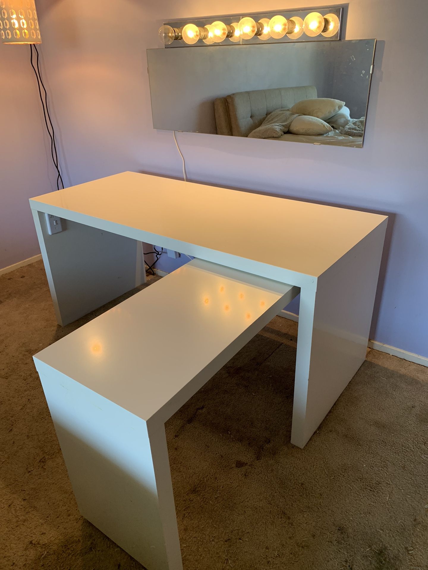 IKEA Desk L Shaped White MALM for Sale in Fullerton CA OfferUp
