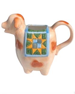 Whimsical Ceramic Cow Milk Pitcher - Large 