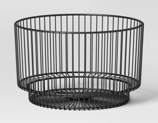 18" x 11" Metal Wire Basket with Black Finish - Thresholdâ„¢: Modern Iron Storage, Round Shape