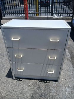 3 Drawer White Dresser