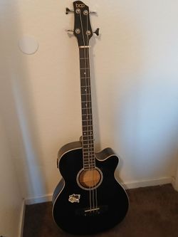 BCP Acoustic Bass Guitar Black Cutaway