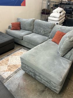 Gray Fabric Sectional Sofa with Chaise