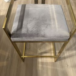 2-Silver/Gold Bar Stools