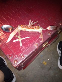 Vintage Bone Handle Multi Tool Camping Knife