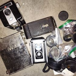 Vintage Camera And Accessories Lens A D Vintage Developer Container 