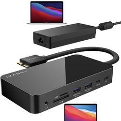 iVANKY FusionDock 1 MacBook Pro Docking Station with 180W Power Adapter, 12-in-2 Dual 4K@60Hz Monitor Dock for MacBook M1/M2/M3 Pro/Max Display Dock 2