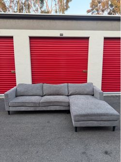 Grey 2 Piece L Shape Sectional Sofa