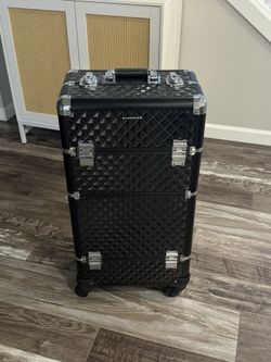 SONGMICS 2-in-1 Rolling Makeup Train Case | Hair stylist | Makeup Artist | Luggage 