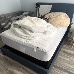 Twin Bed Frame + Sealy Mattress + Box Spring – Clean & Complete Set