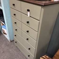 Newly Refinished Green Highboy Dresser