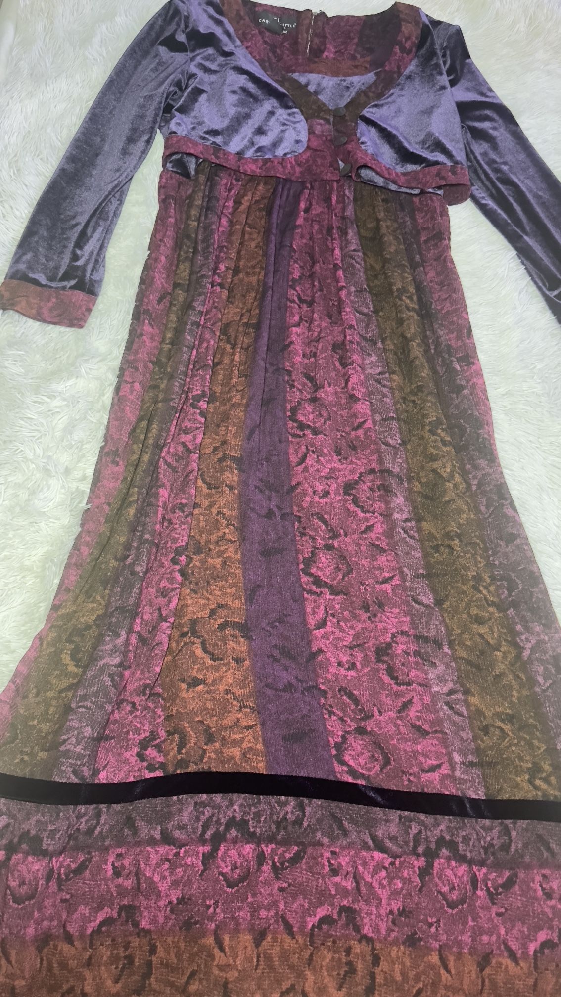 Carole Little Burgundy Velvet Dress