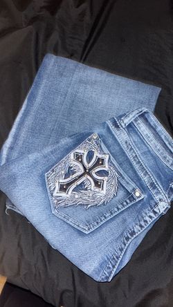Miss Me Embellished Cross Wing Denim Jeans