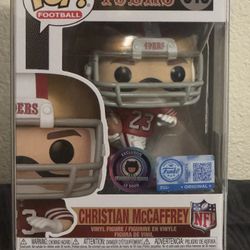 FUNKO POP FOOTBALL FUGITIVE TOYS EXCLUSIVE SF 49ers  CHRISTIAN  Mc caffrey 5000