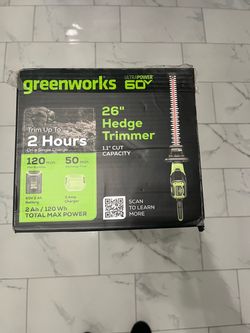 Greenworks 60V 26" Cordless Hedge Trimmer