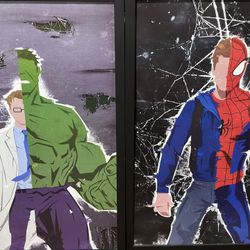 2 Large Marvel Framed Art $25 Each 