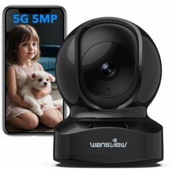 Security Camera, IP Camera, WiFi Home Indoor Camera for Baby/Pet/Nanny, 2 Way Audio Night Vision, Compatible with Alexa, with TF Card Slot and Cloud,