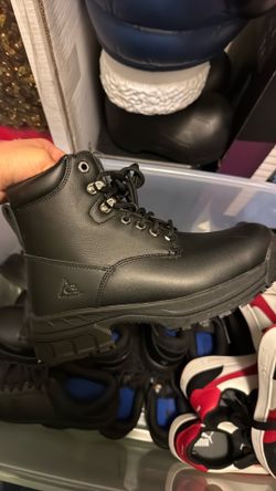 Black Lace-Up Work Boot (7 women)