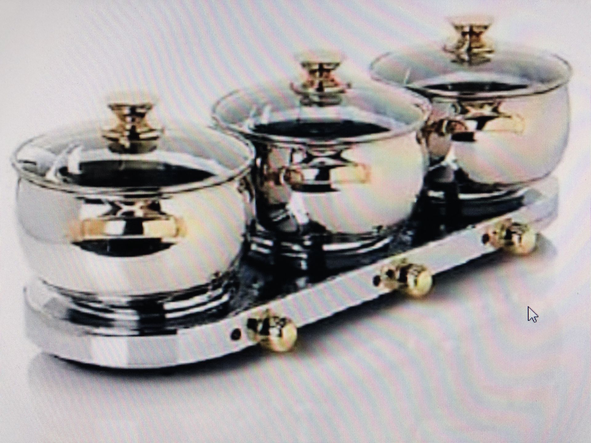 Command Performance 7-Piece Triple Burner Buffet Set w/Gold Accents
