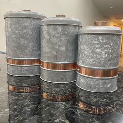 Canisters With Copper Band