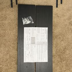 Black Floating Shelves, 36"W x 8"D x 1.6"H, Set of 2