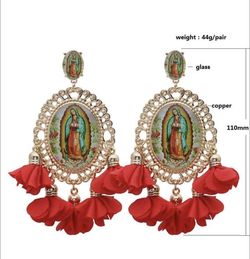 FASHION EARINGS- VIRGEN MARIA