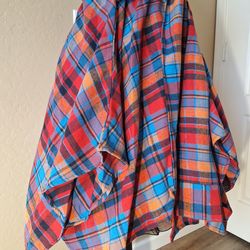 Asymmetrical Flannel Skater Skirt Size 2XL Renaissance Medieval Gothic Pirate Peasent Layering Skirt