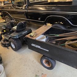Craftsman riding lawn mower with trailer