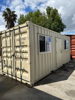 20FT ONE TRIP OFFICE READY SHIPPING CONTAINER – WIND & WATERTIGHT | HEAVY DUTY OFFICE UNIT | CONEX BOX (OFFICE READY w/ ELECTRICAL PACKAGE)
