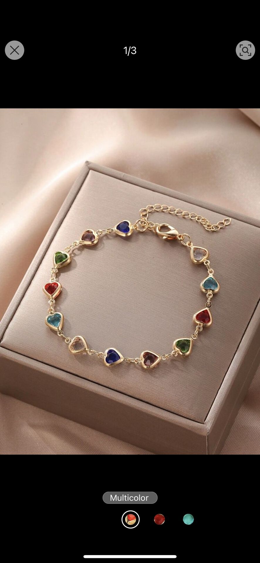Colorful Heart-shaped Anklet