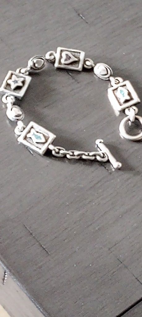 Genuine Silver & Turquoise Guess Charm Bracelet