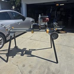 Miter saw stand with compound sliding miter saw