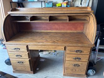 Oak roll top desk