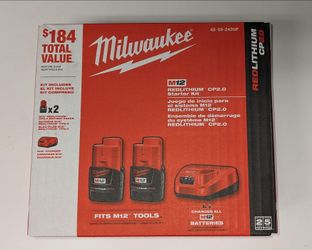 M12 CP2.0 Batteries (2x) and charger