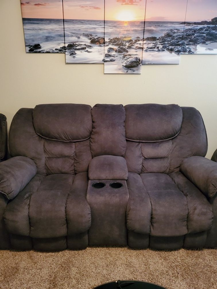 Sofa/Recliner and coffee table