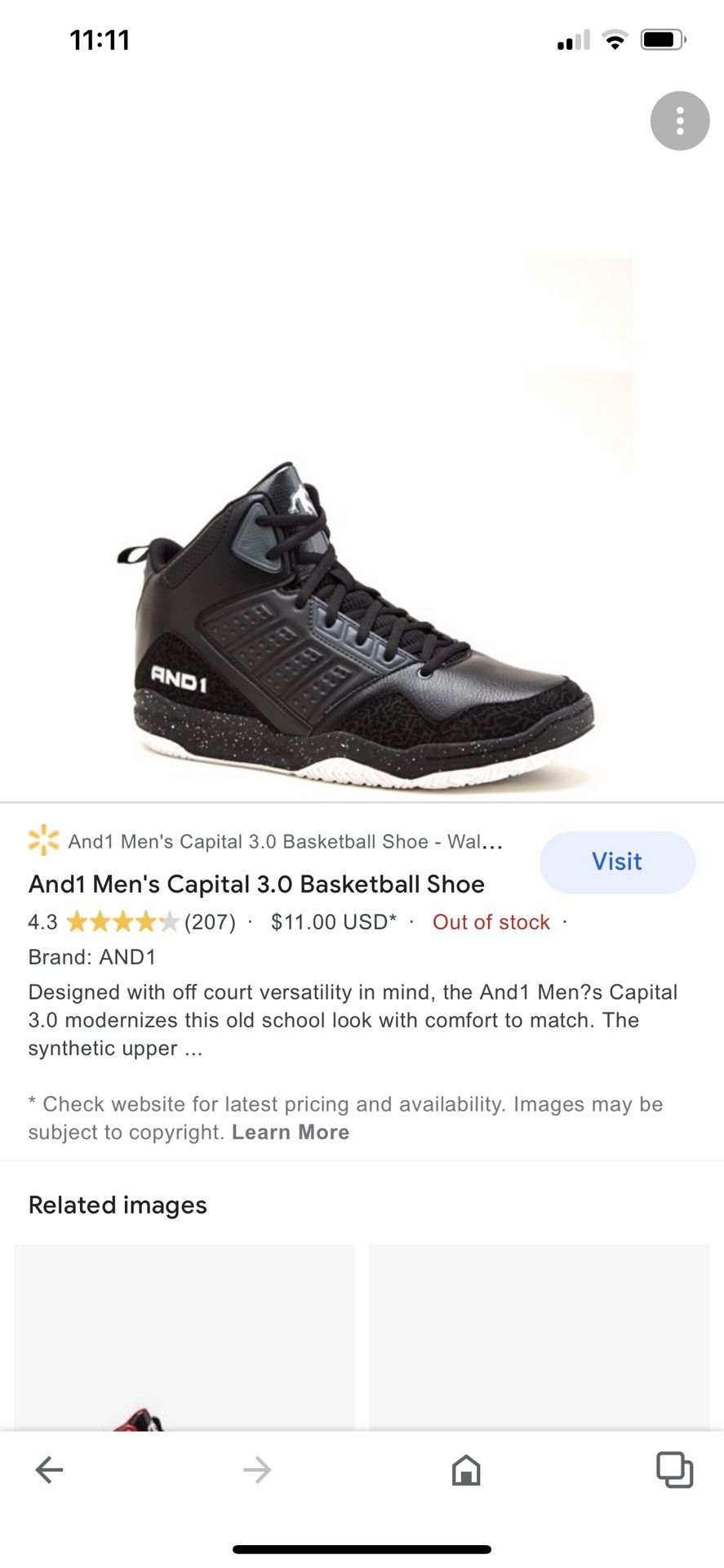 And1 Capital 3.0 Men's Size 12 Black Basketball Shoes Lace Up Athletic Sneakers