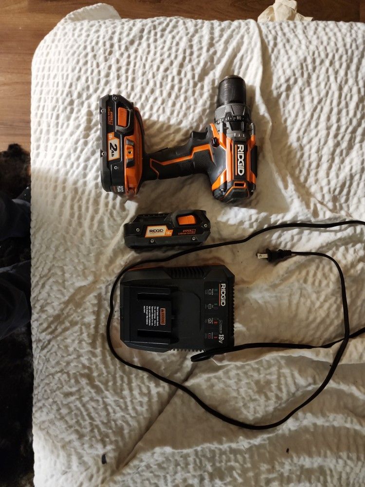 RIDGID Gen5x 18v Drill Two Batteries And Charger