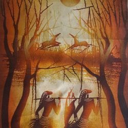 Tataa Nshue - Sand & Acrylic paint