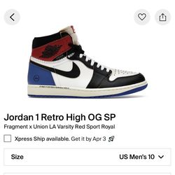 Jordan 1 Retro High Size 10