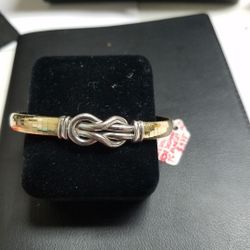 14k 2 Tone Design Bracelet Size 7.5 Inches 