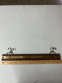 Wood and Brass Tie Organizer with Belt Hooks $10