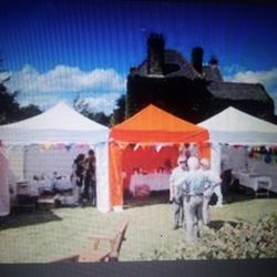 Orange And Gray Pop Up Tent Set Four Piece (Canopy Pop-up Top) No Sidewalls